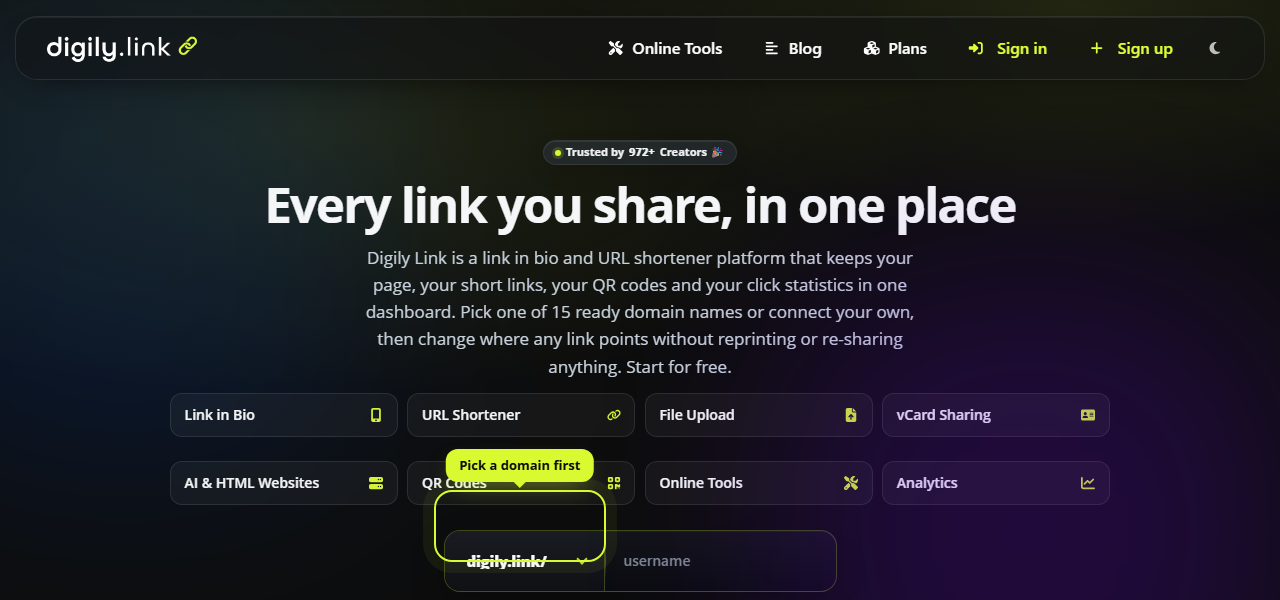 Digily.link: Link-in-Bio & Short Link Platform